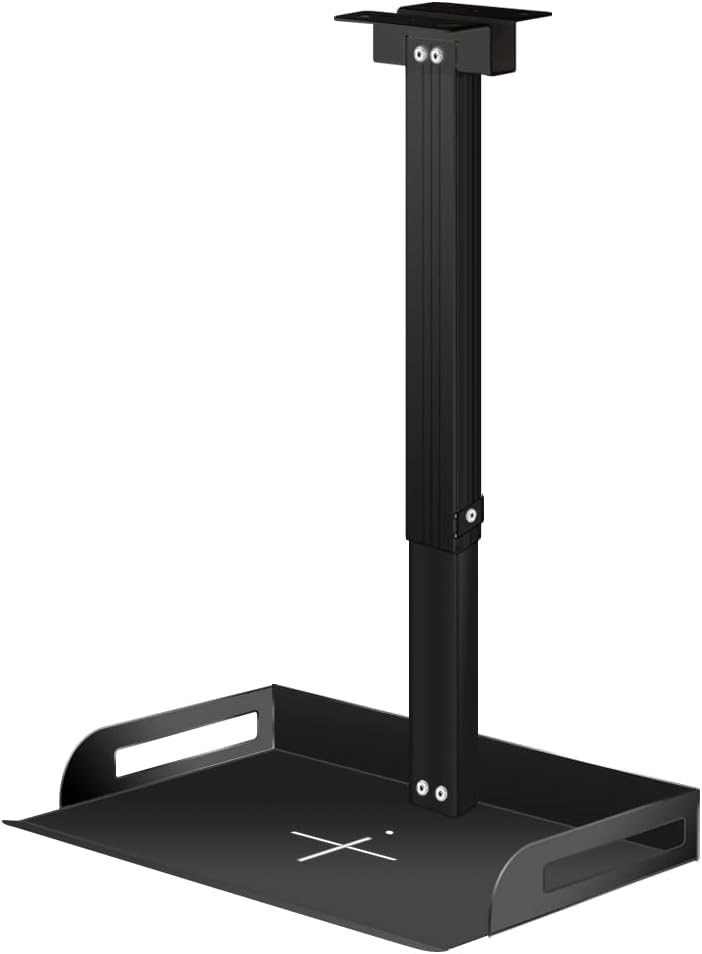 Drsn Universal Ceiling Mount with Tray for Projector/Camera, 11.4-22 Adjustable, 11 Lbs Load Bearing, No Hole Installation, in Tube Cable Routing, Universal Ceiling Mount for Wall/Ceiling, Carbon