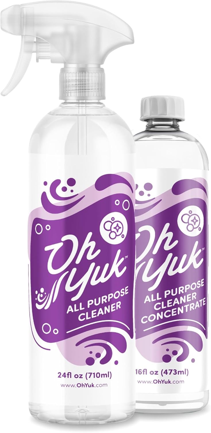 Oh Yuk All Purpose Cleaner â All-in-One Combo Pack with Multi-Purpose Surface Spray and 4X Long-Lasting Concentrate Refill for Kitchen, Bathroom, Cabinets, Counters, Tile & More