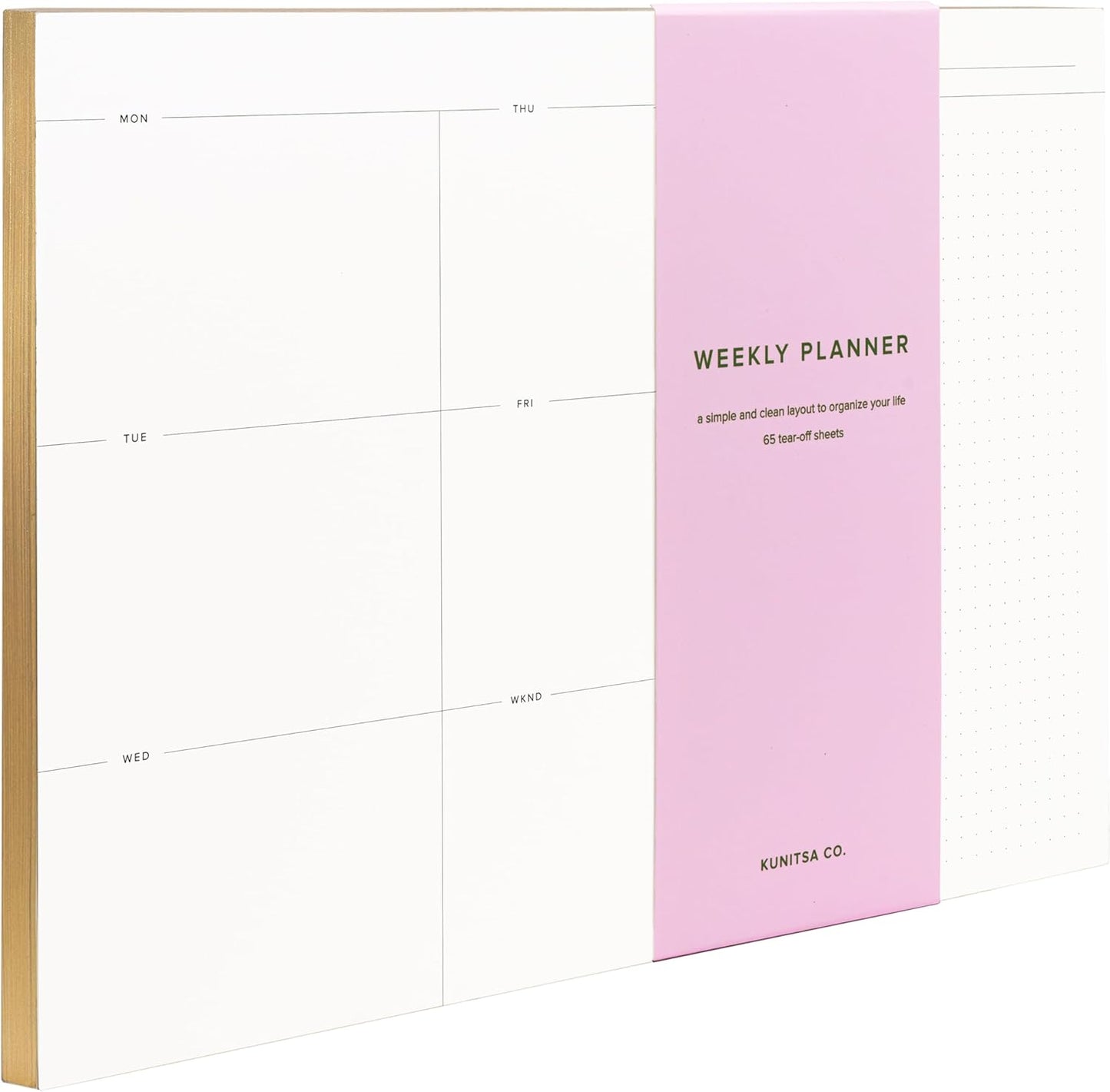 Daily and Weekly To-Do List Notepad â Desk Pad for Work and Study, Gold, 11.7x8.3 Inches
