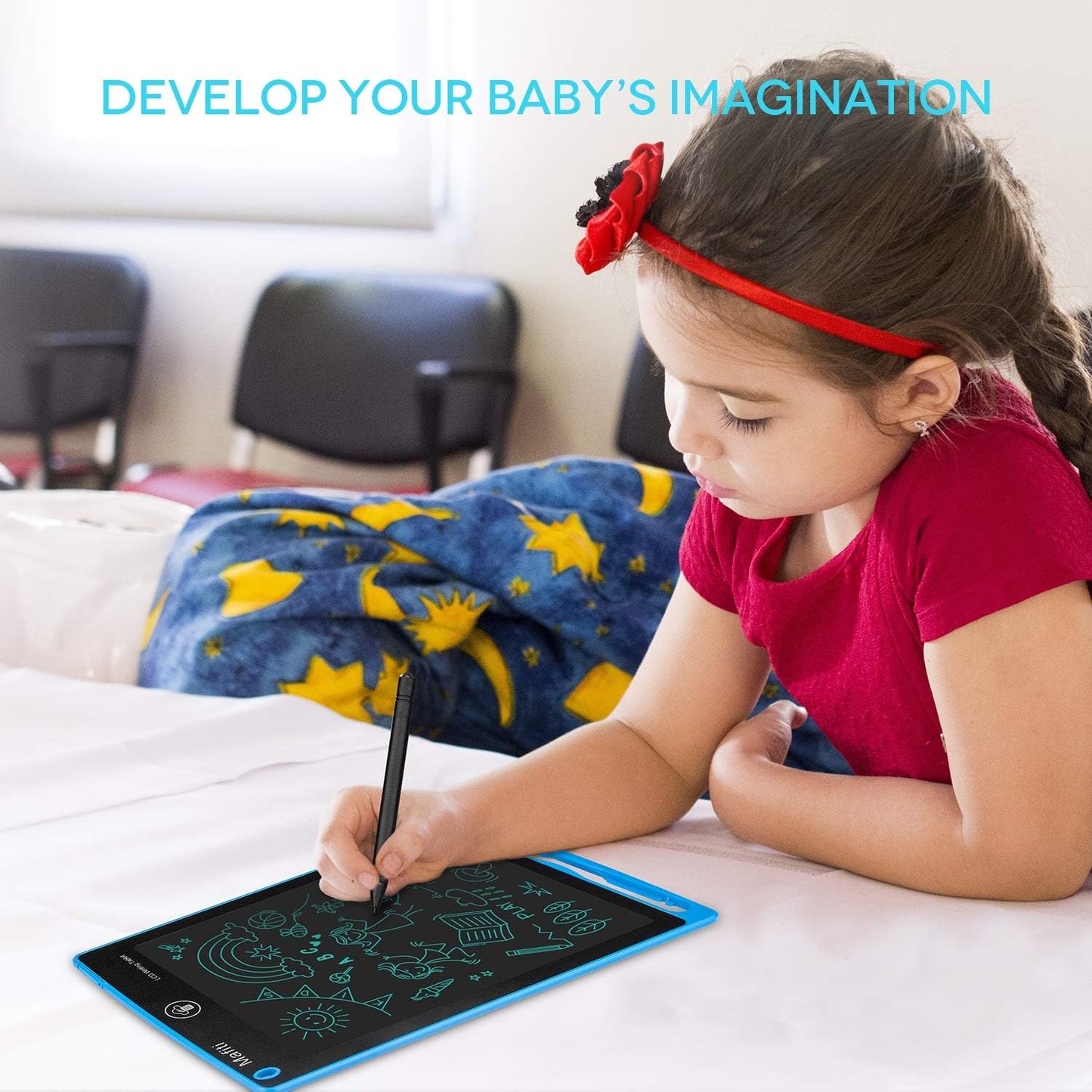 mafiti 10 Pack LCD Writing Tablet 8.5 Inch Electronic Drawing Pads for Kids Portable Ewriter Doodle Board Blue