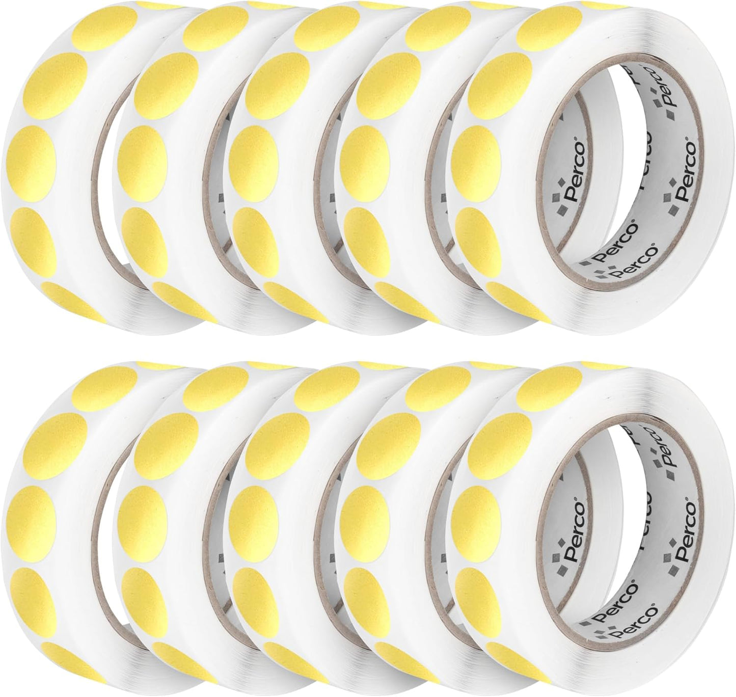 Perco Metallic Gold 1-Inch Perforated Circle Dot Sticker Labels â 10 Rolls, 10,000 Round Stickers â with Permanent Adhesive for Awards, Invitations, Events, Gift Packaging, Crafting â Made in USA