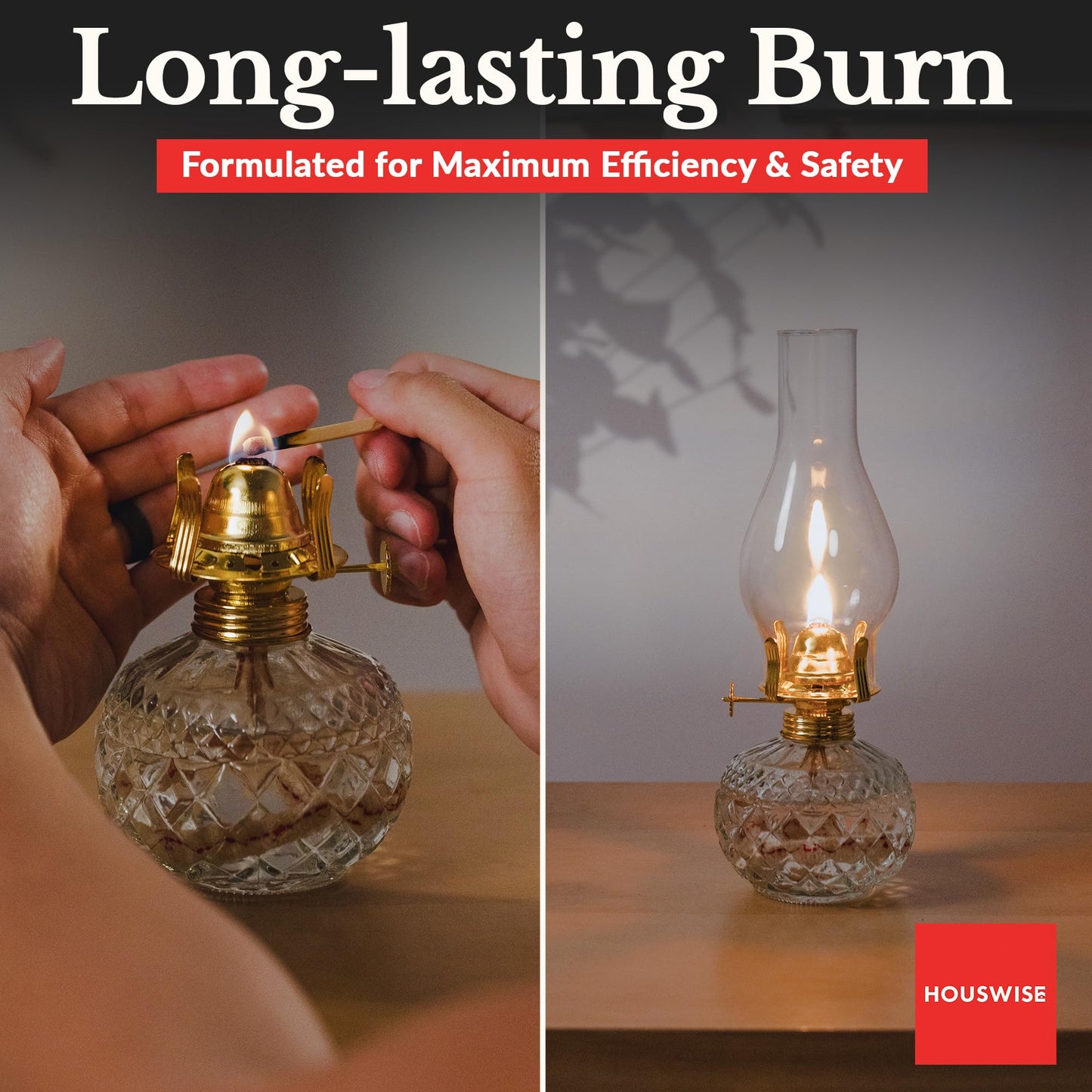 Houswise enhanced Liquid Paraffin Lamp Oil - Smokeless Odorless Fuel, 1 Quart, Clear, Model PRFN_1G_1