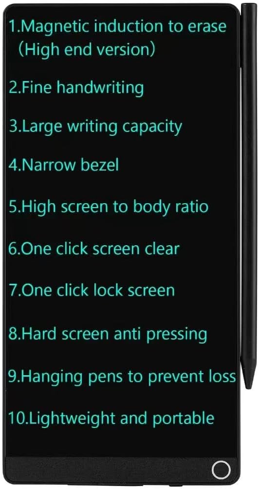 Mini LCD Writing Tablet Updated, 6.5in Erasable Reusable Electronic Drawing Pads, Electronic scratchpad, Hanging pens (Black)