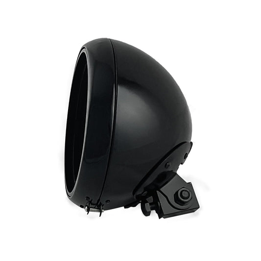 FATECIM 7in Round Motorcycle Headlight Bucket Heavy Duty Gloss Black FTC-1057