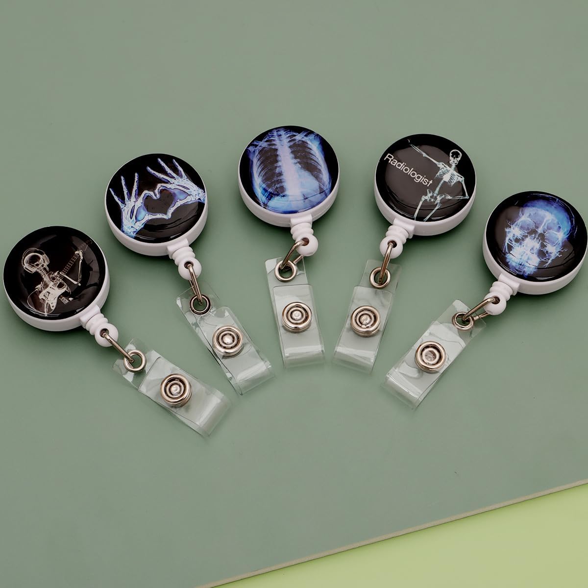 16pcs Badge Reels Retractable Badge Holders,Id Badge Holders Retractable with Clip,Cute Badge Reel for Men,Women,Girls 12