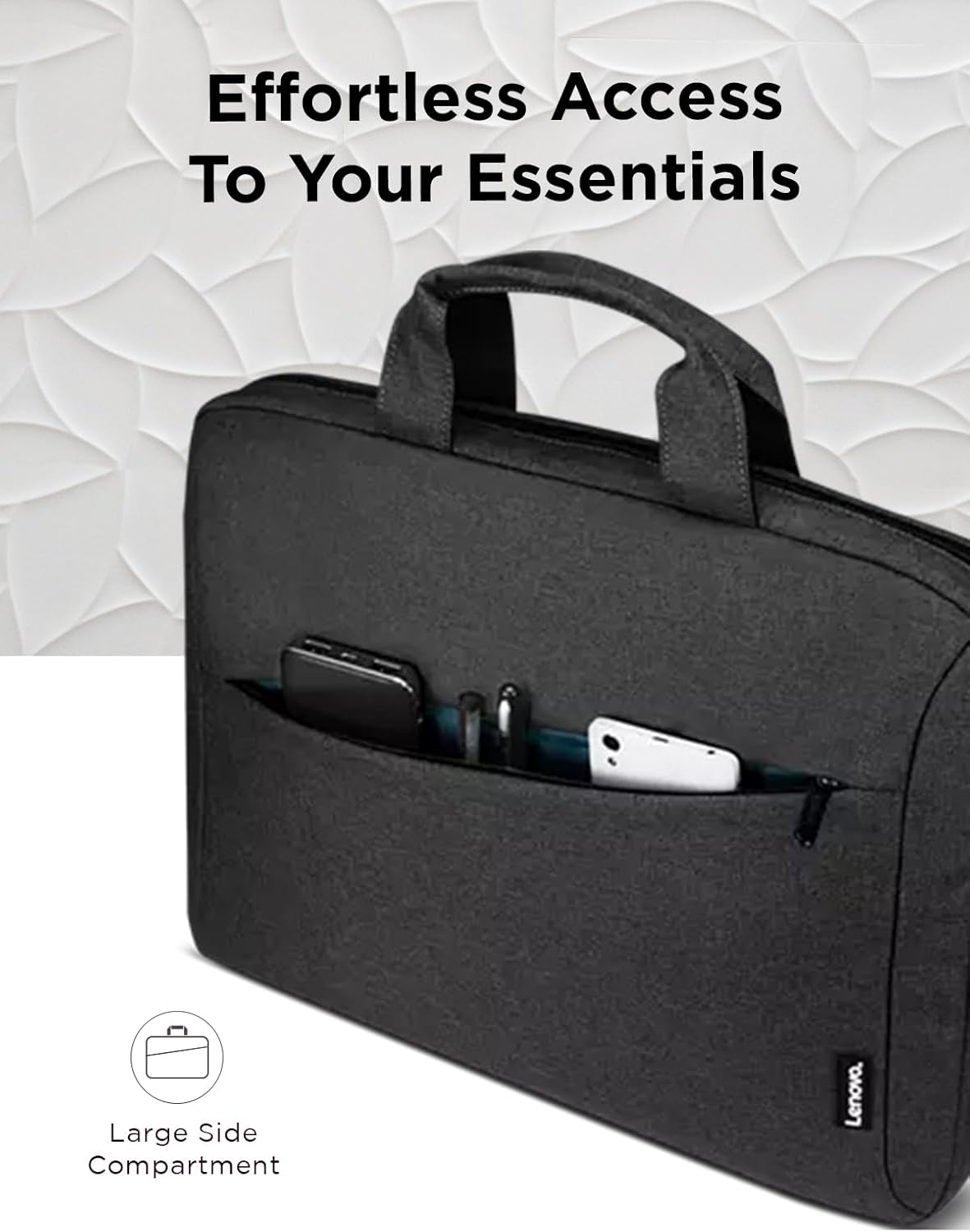 Lenovo Laptop Bag T210, Messenger Shoulder Bag for Laptop or Tablet, Sleek, Durable & Water-Repellent Fabric