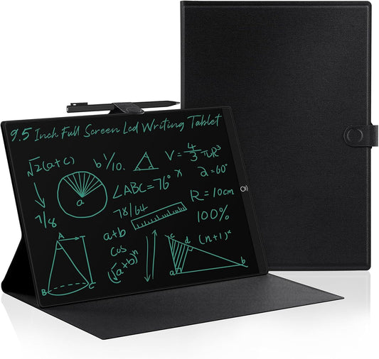 LCD Writing Tablet for Adult: 9.5 Inch with Leather Case Full Screen Reusable Digital Notepad Portable