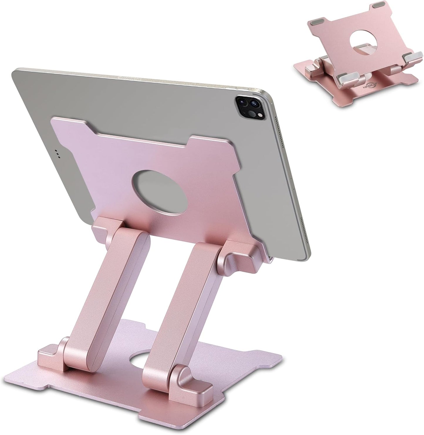 KABCON Tablet Stand,ãUpdatedã Adjustable Eye-Level Aluminum Solid Desktop Stand Holder,Compatible with iPad Series,Microsoft Surface Series,Samsung,Kindle Fire,Etc.Up to 15'' Tablets-Pink