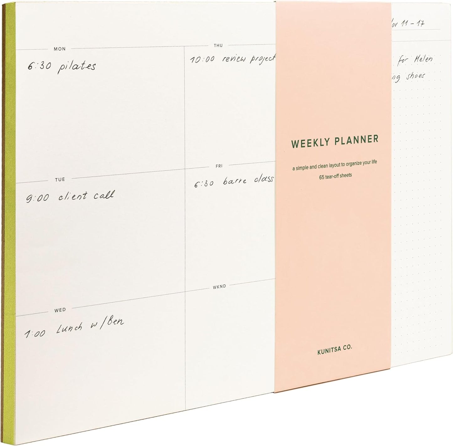 Daily and Weekly To-Do List Notepad â Desk Pad for Work and Study, Lime, 11.7x8.3 Inches