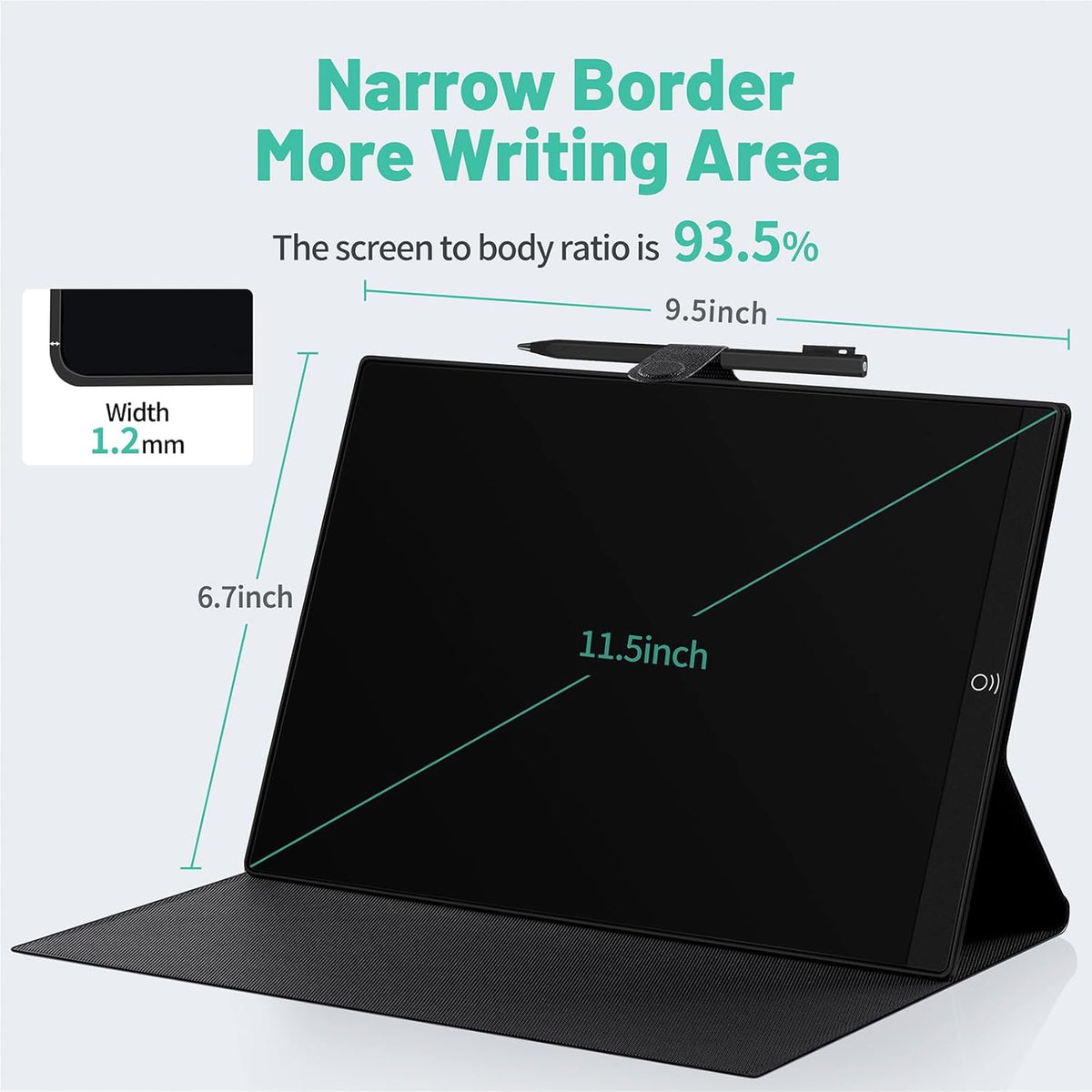 LCD Writing Tablet for Adult: 9.5 Inch with Leather Case Full Screen Reusable Digital Notepad Portable