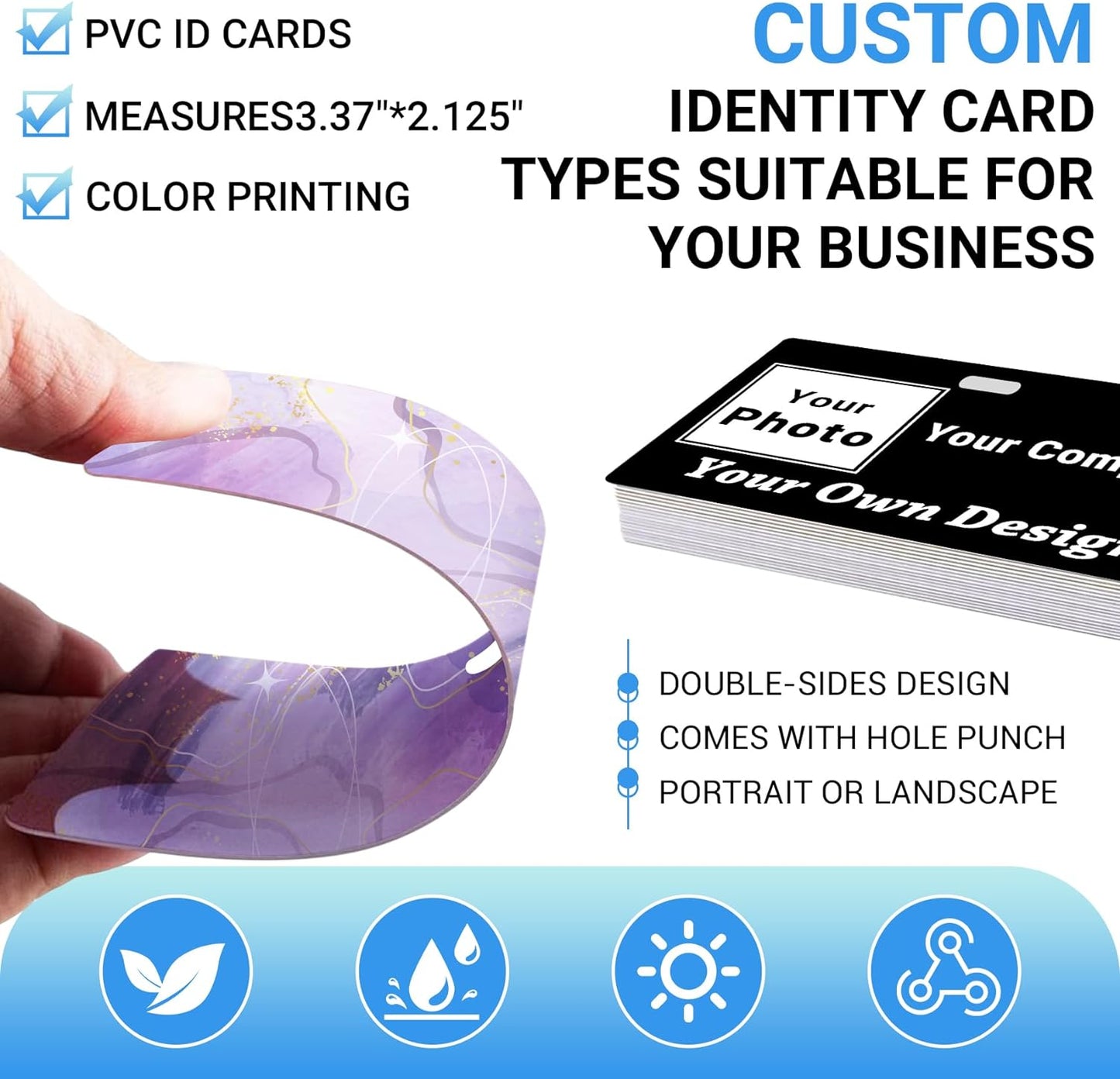 Custom Id Badge Custom Id Card Identification Badges Customizable Personalized Name Badge Customize Name Tag Photo Logo Employee Work Office Volunteer Customized Personal (Vertical-8)