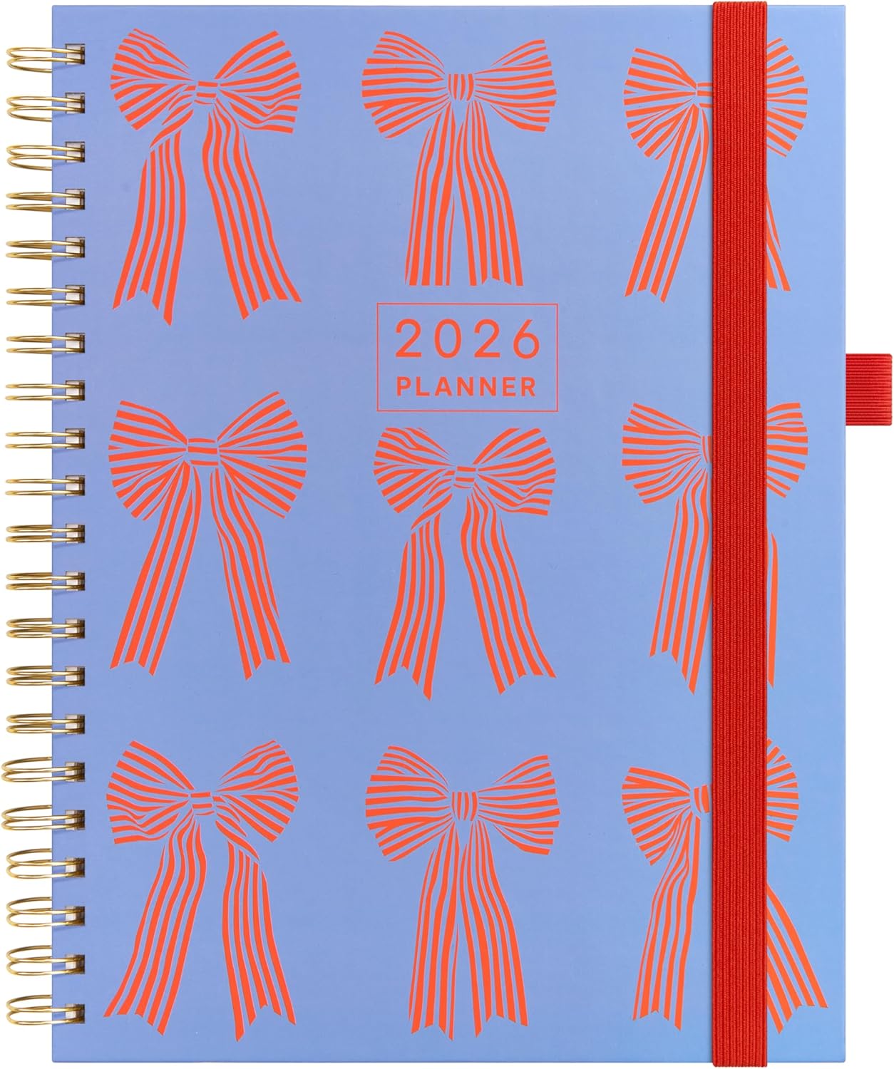 And Per Se 2026 Planner with Pattern, A4 Size-Daily, Weekly & 18-Monthly Leather Hardcover Planner, Daily Schedule, Monthly Tabs, 100 GSM Thick Paper(Bowknot Pattern)